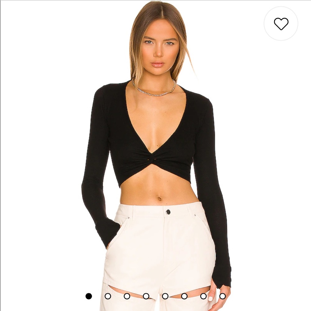 Jory Twisted Crop Top in Black
